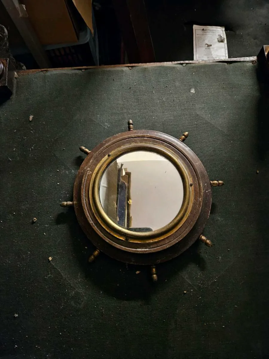 Vintage Ships Wheel Mirror - Image 3