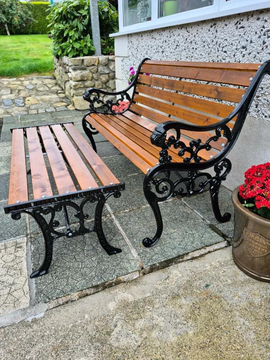 Cast iron bench & Table - Image 2