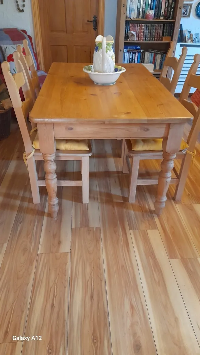 Vintage handmade table and chairs - Image 2