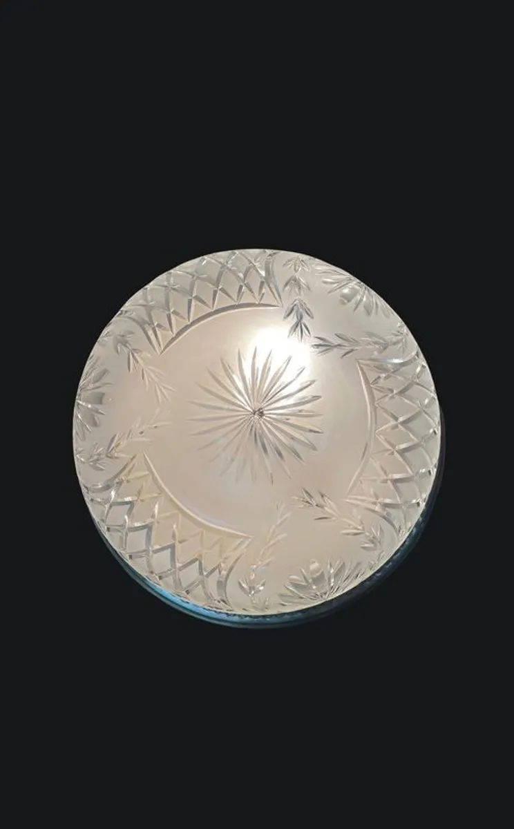 Vintage Frosted Glass & Bronze Flush Mount Ceiling Light - Image 2