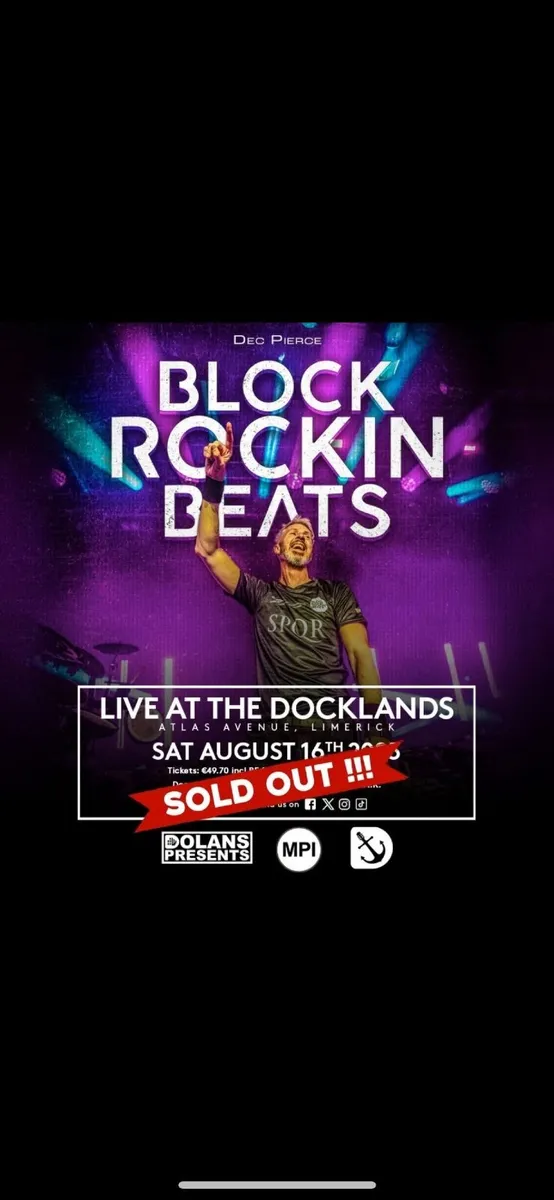 2 x Block Rockin Beats Tickets Sat 16/08