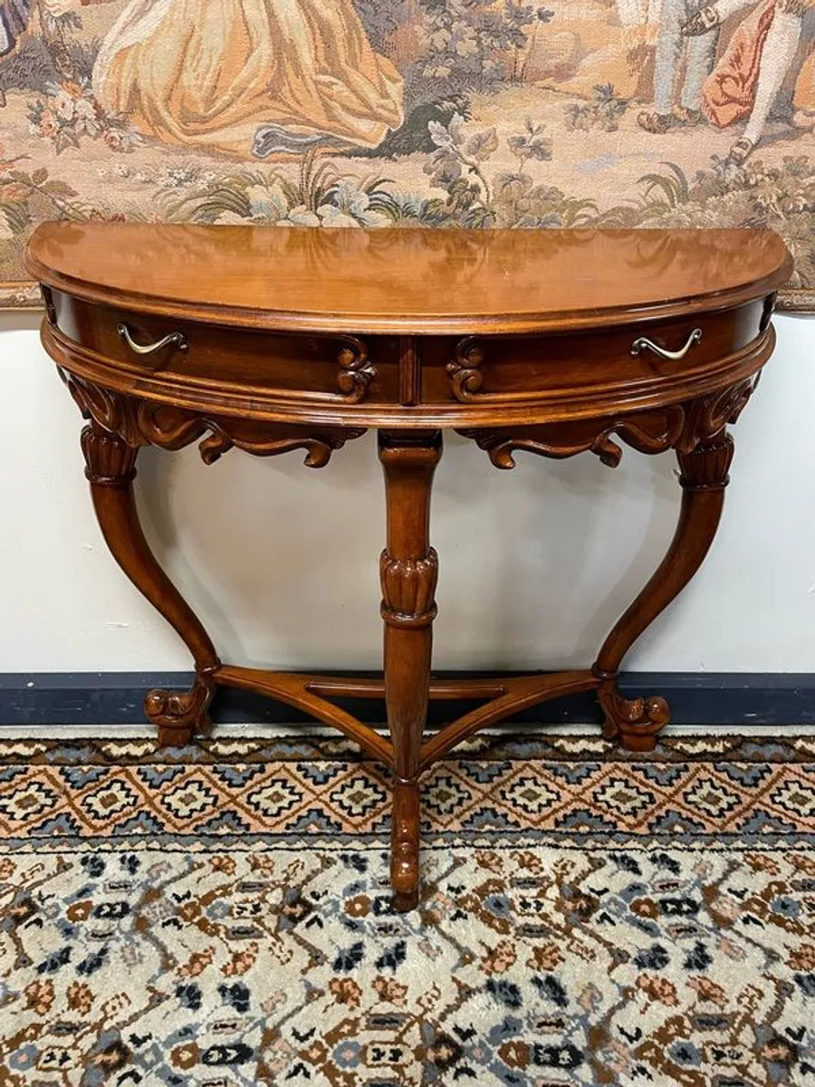 Vintage French Walnut Console Table. - Image 1