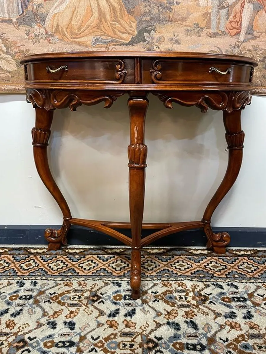Vintage French Walnut Console Table. - Image 2