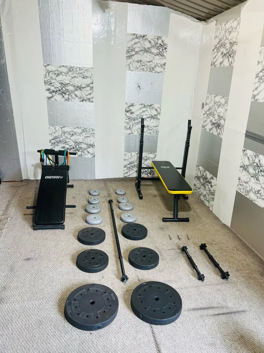 2 X benches 55KG weights barbell dumbbells - Image 4