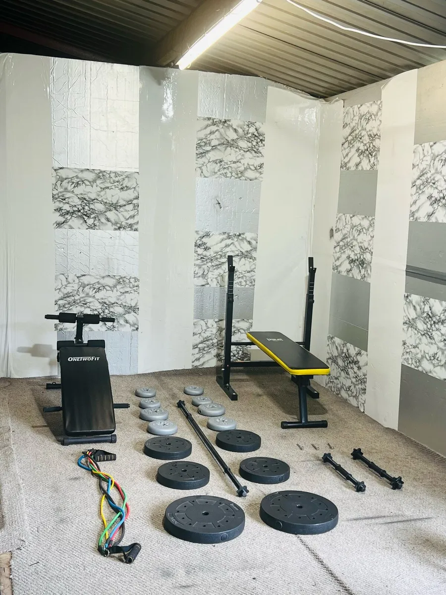 2 X benches 55KG weights barbell dumbbells - Image 1