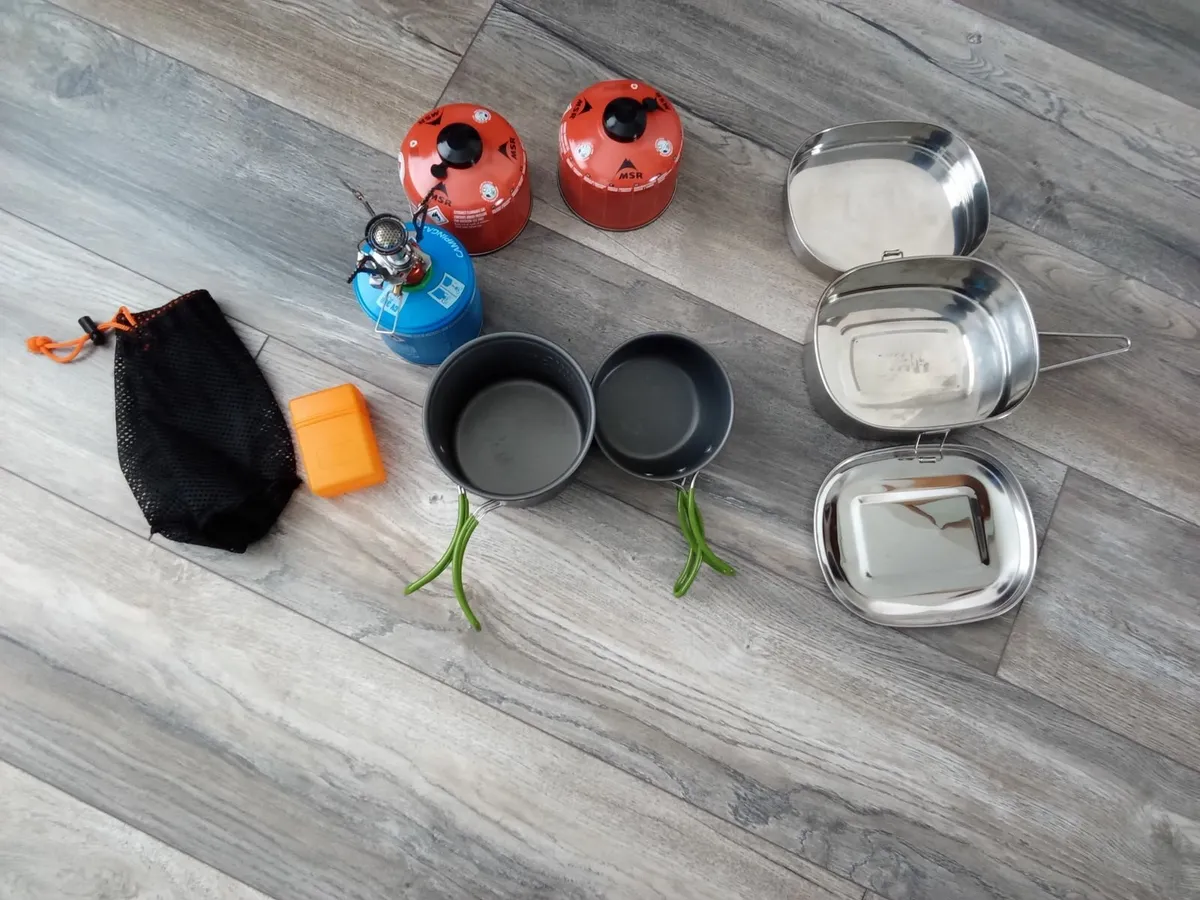 Portable Mini Gas Burner and Cooking Utensils. - Image 1
