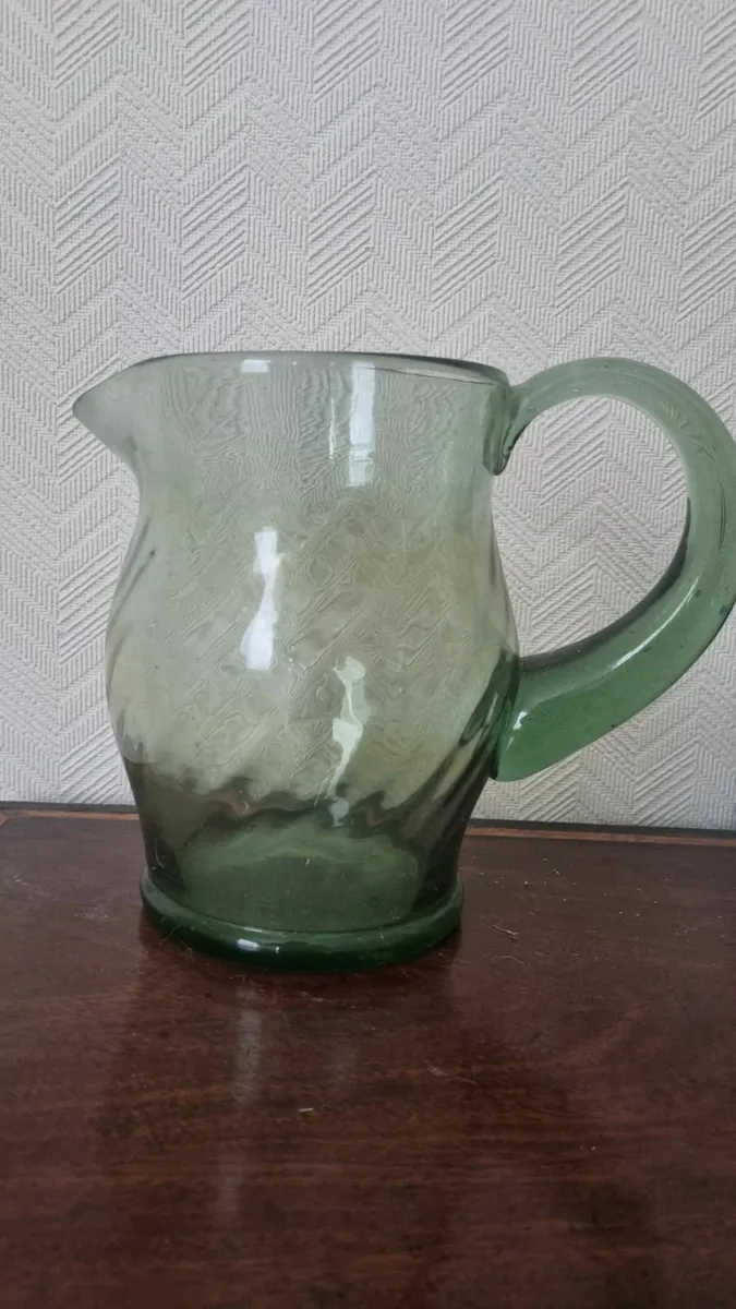 Vintage Green Glass Jug