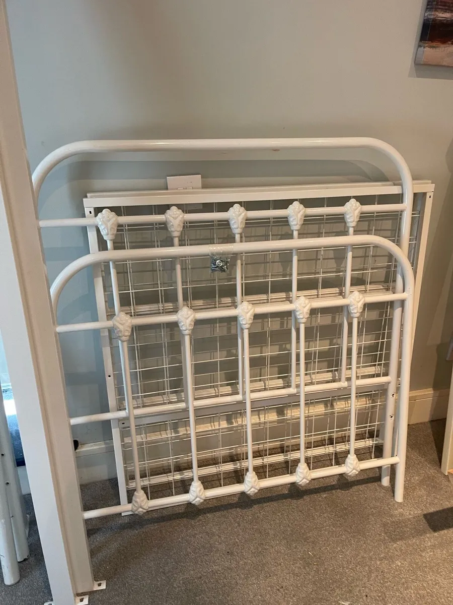 Beautiful White Single Metal Bed Frame - Deliver - Image 2