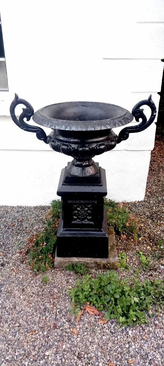 Cast iron garden urns - Image 2
