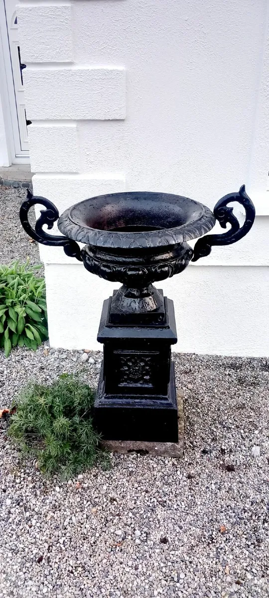 Cast iron garden urns - Image 3