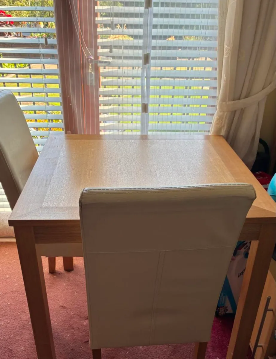 Wooden table and 2 chairs - Image 1