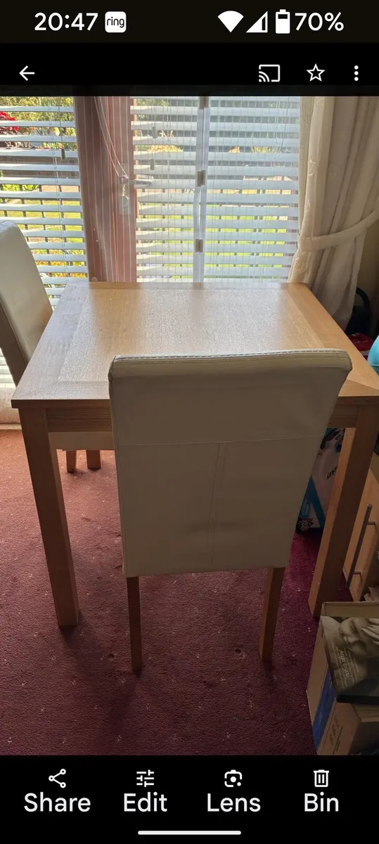 Wooden table and 2 chairs - Image 2
