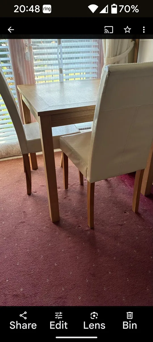 Wooden table and 2 chairs - Image 4