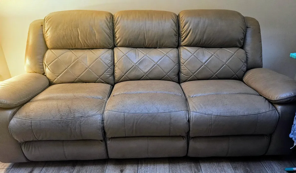 Leather 3 Seater only - Image 1