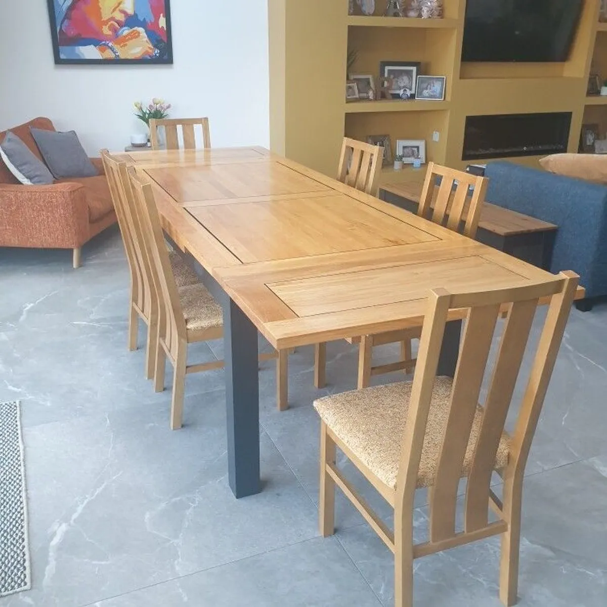 Stunning Solid Oak Table with 6 Chairs - Image 4