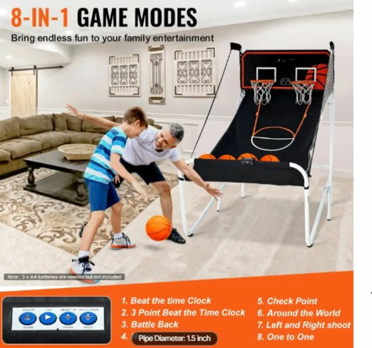 Foldable Indoor Double Shot Basketball Arcade - Image 3