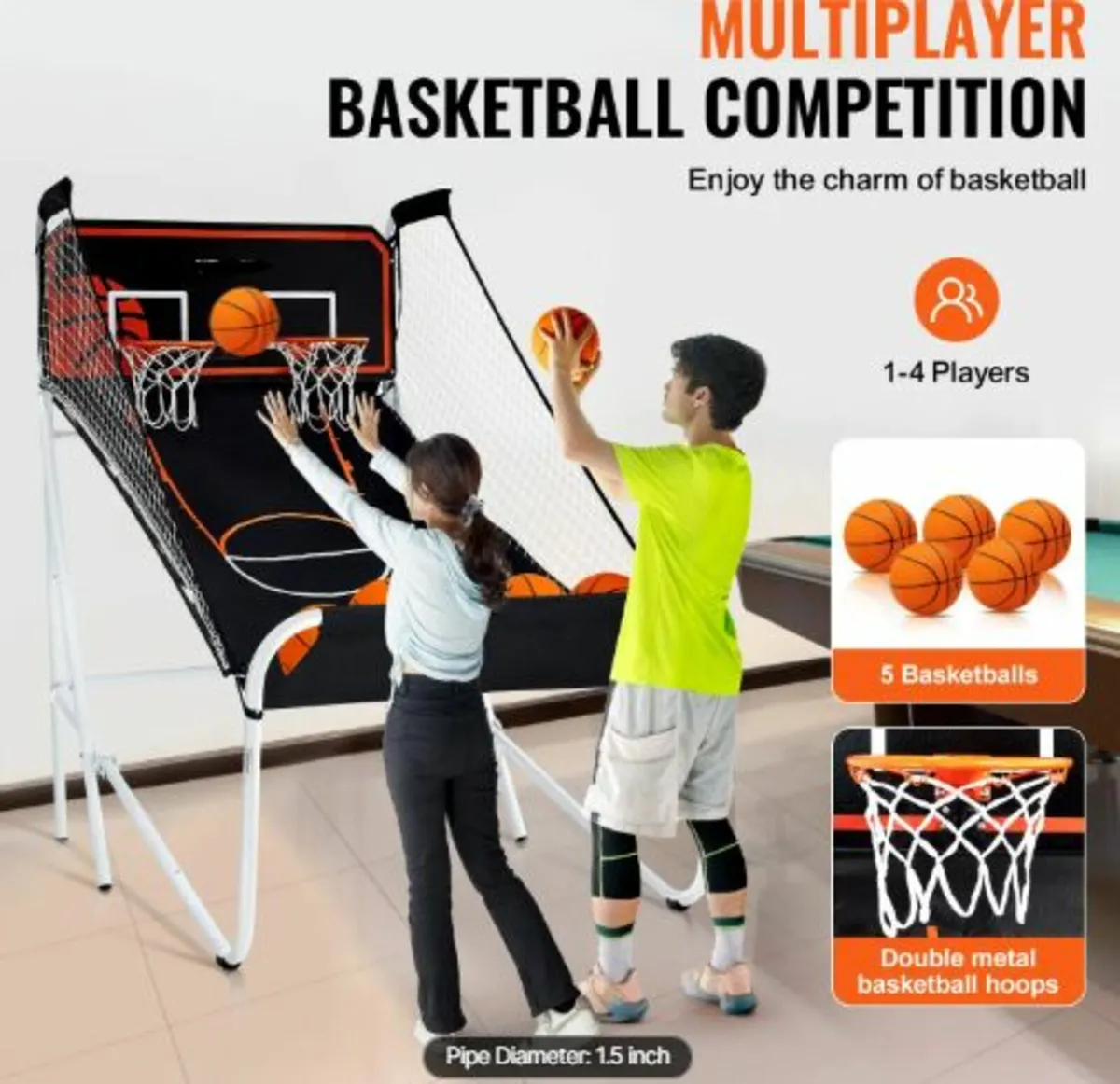 Foldable Indoor Double Shot Basketball Arcade - Image 4