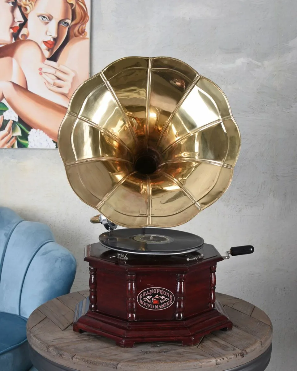 Vintage Gramophone Villa Fitzgerald Replica Wooden - Image 3