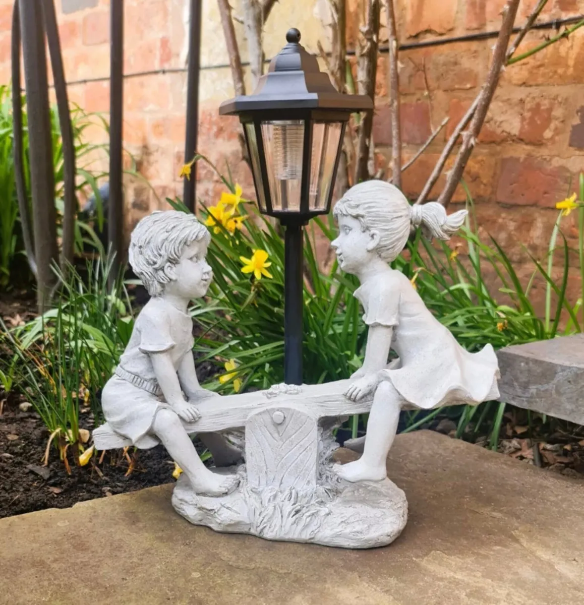 NEW Solar Light Boy & Girl Seesaw Garden Ornament - Image 4