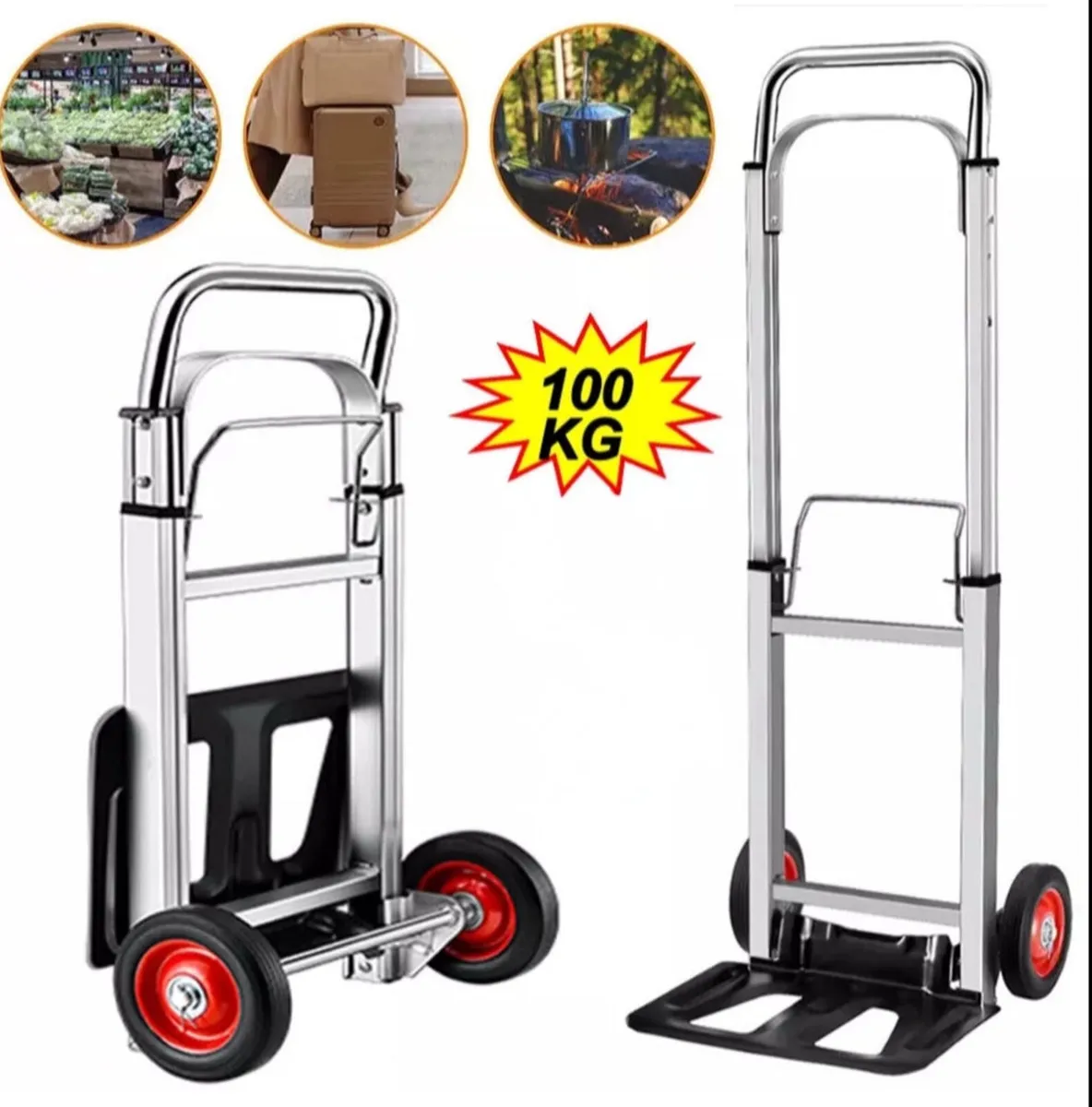 NEW 100kg Folding Sack Truck Trolley Hand Cart - Image 1