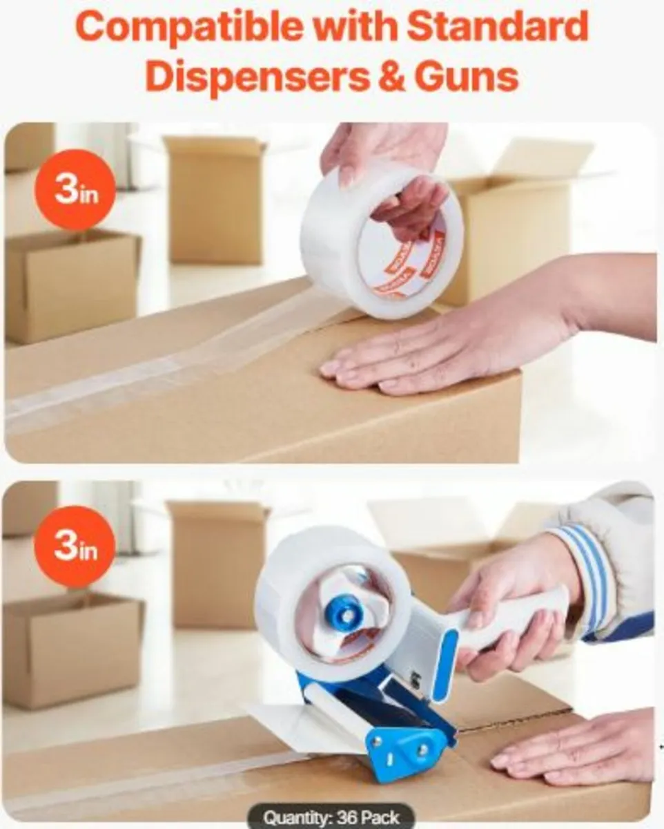 Packing Tape 36 Rolls 65 Yards Heavy Duty Clear - Image 3
