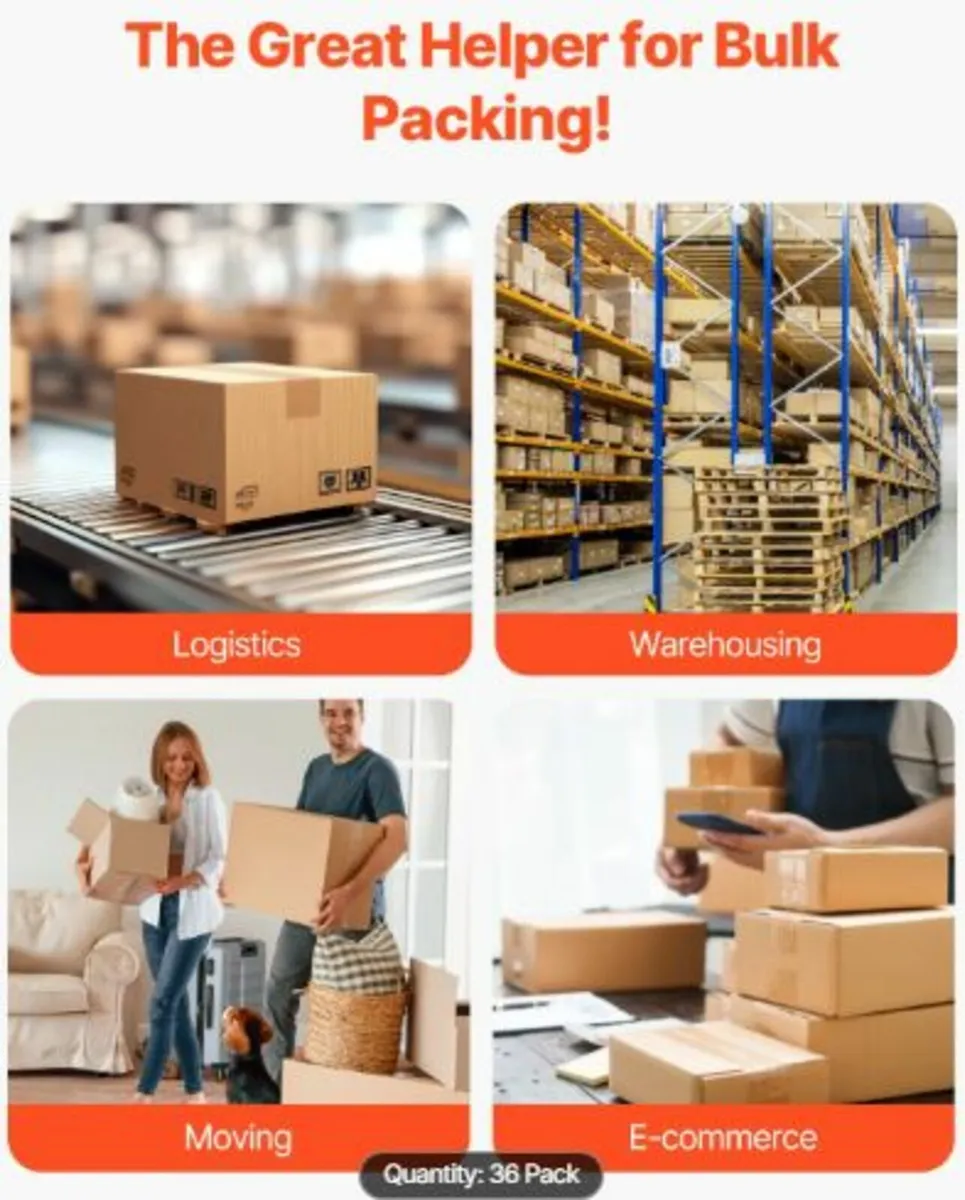 Packing Tape 36 Rolls 65 Yards Heavy Duty Clear - Image 4