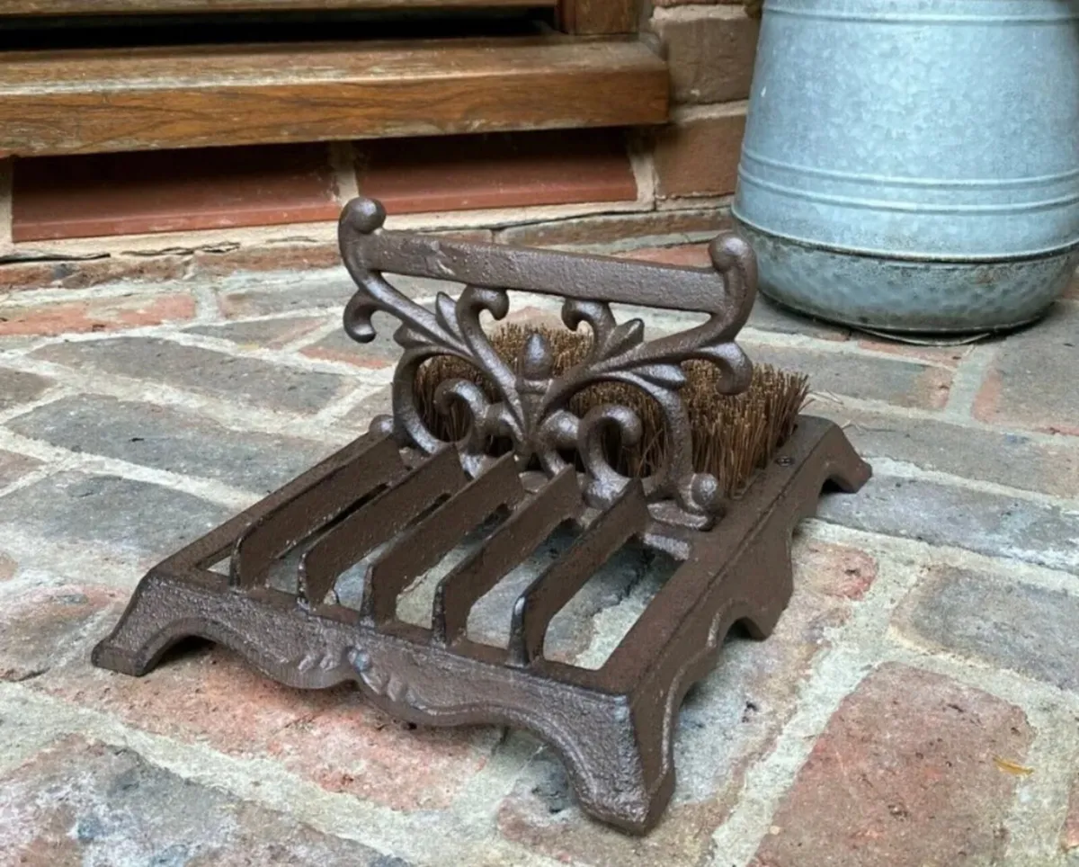 Vintage Style Cast Iron Ornate Boot Scraper NEW - Image 1