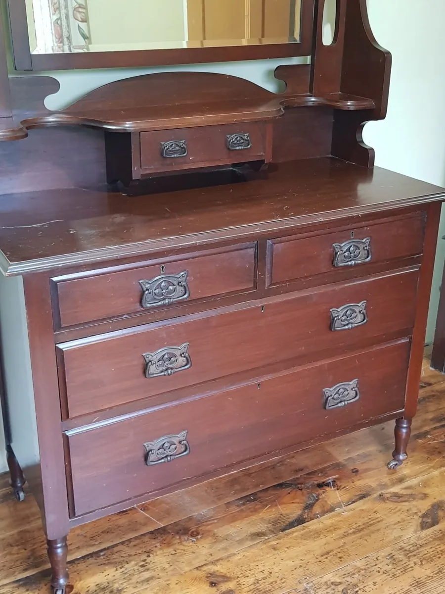 Solid Wood Dresser with Mirror - Image 2