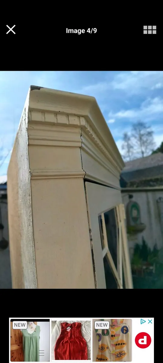 Antique Mahogany corner cabinet, with glass and do - Image 3
