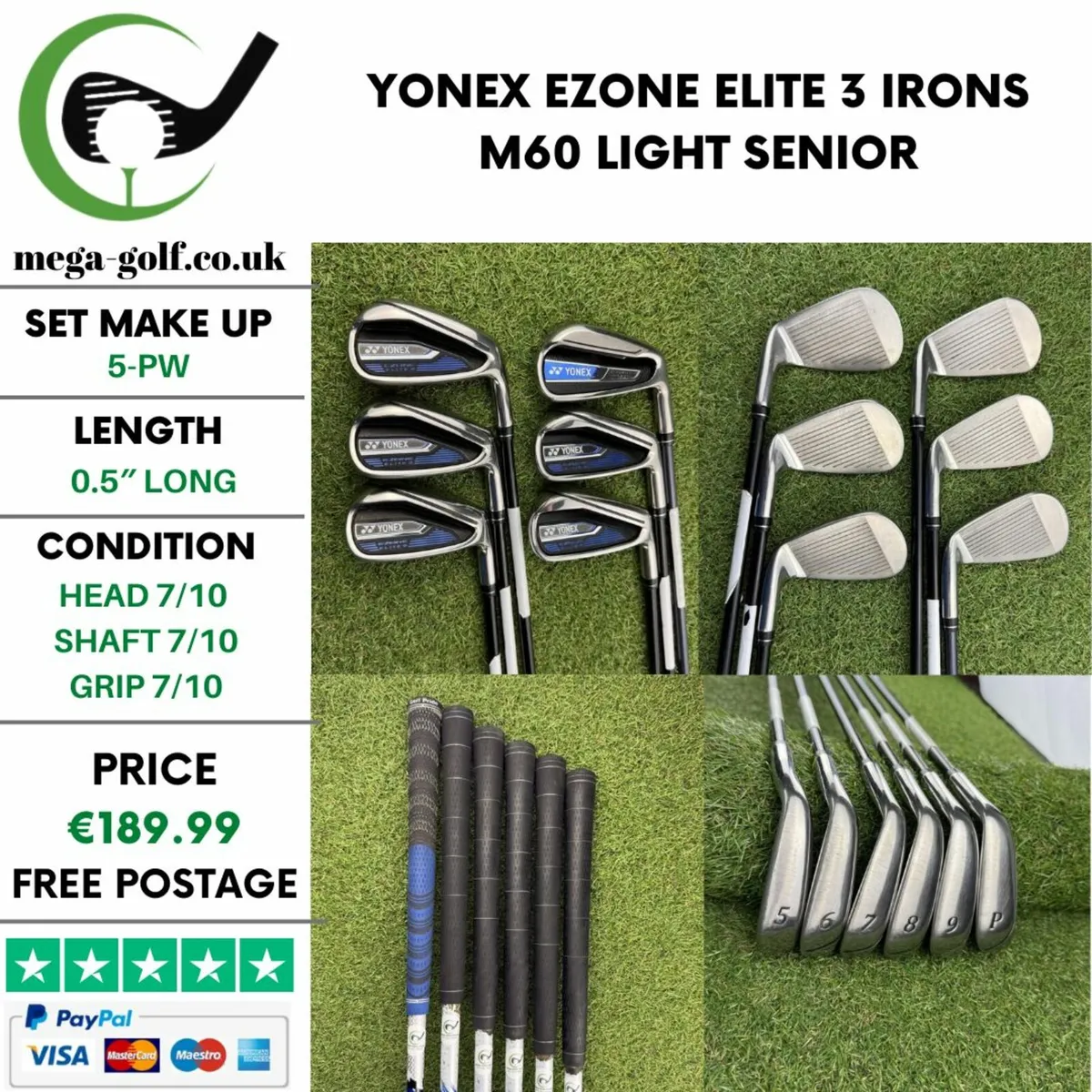 YONEX EZONE ELITE 3 IRONS / 5-PW / SENIOR - Image 1