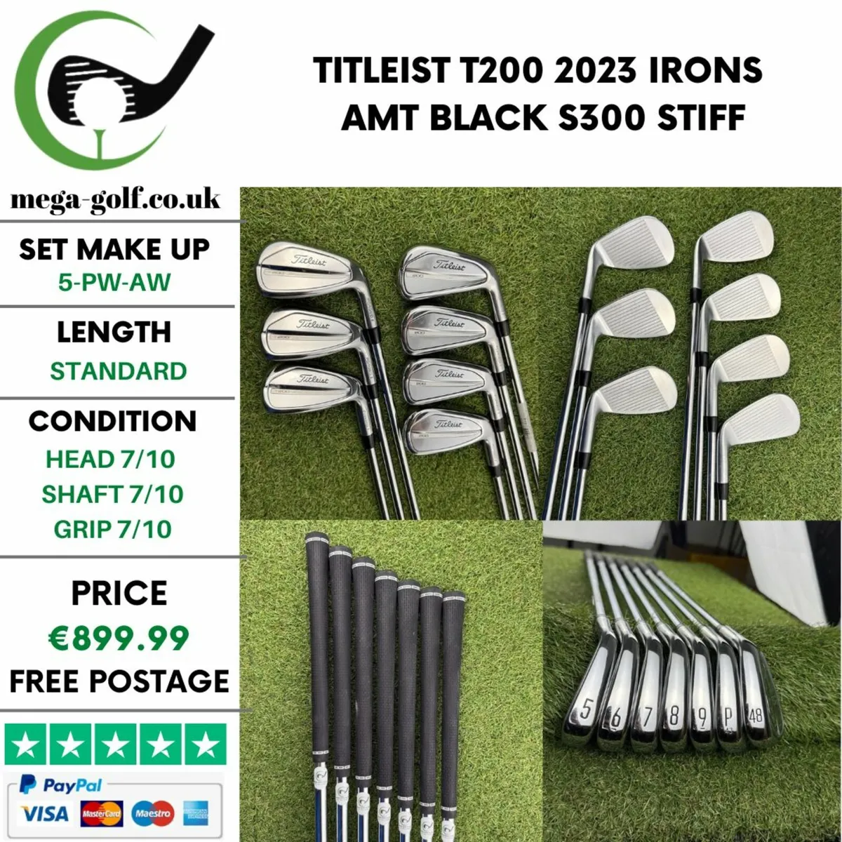 TITLEIST T200 2023 IRONS / 5-PW-AW / STIFF - Image 1