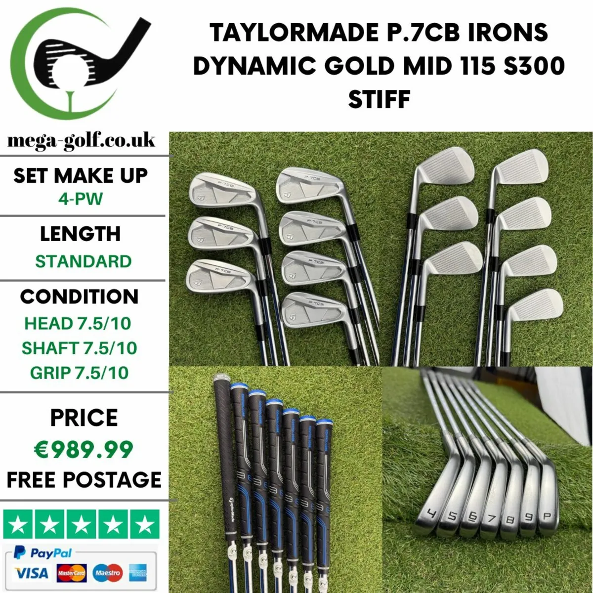 TAYLORMADE P.7CB IRONS / 4-PW / STIFF - Image 1