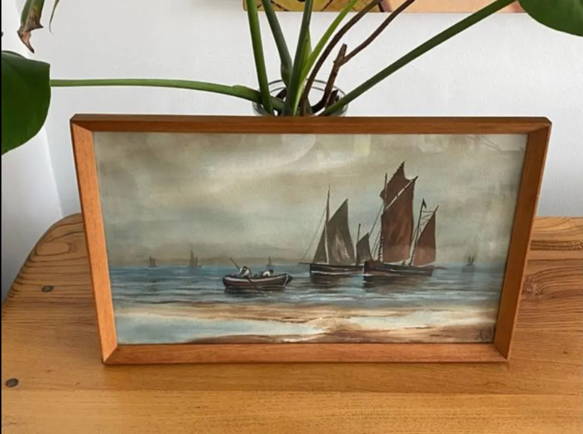Framed Teak Paintings x 2 - Image 1