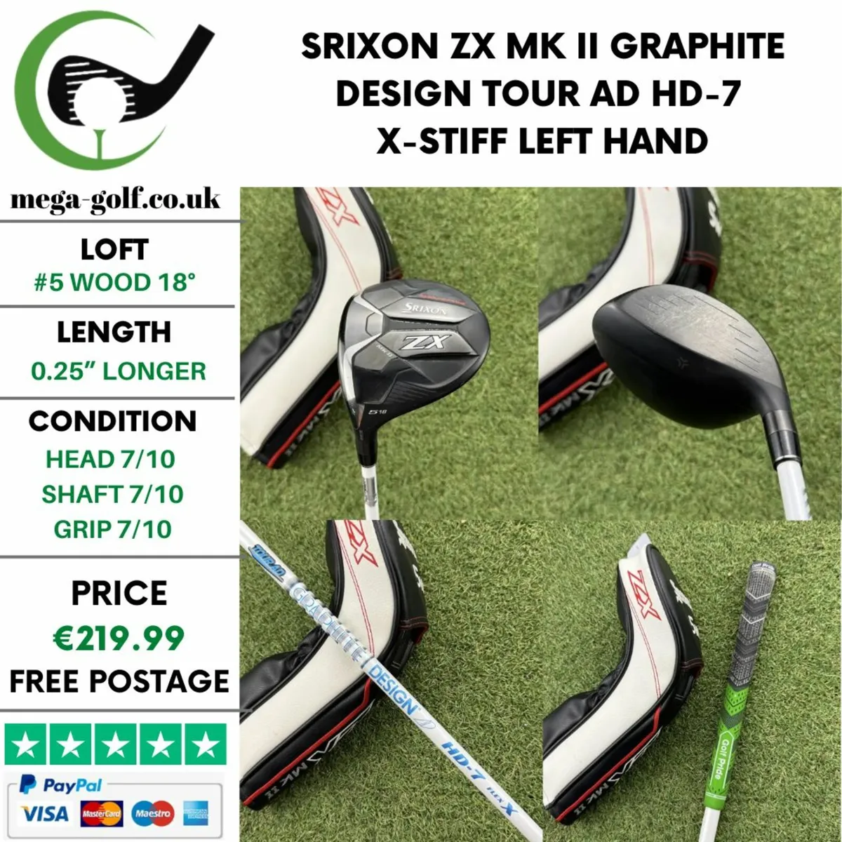SRIXON ZX MK II #5 WOOD 18° / X-STIFF / LEFT HAND - Image 1