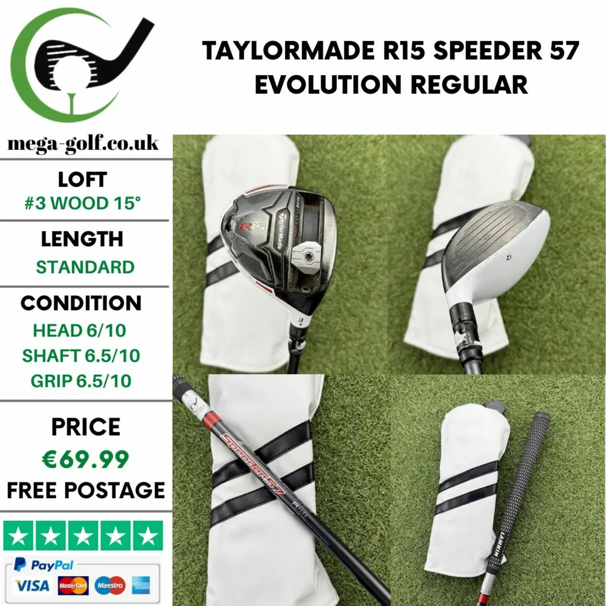 TAYLORMADE R15 #3 WOOD 15° / REGULAR - Image 1
