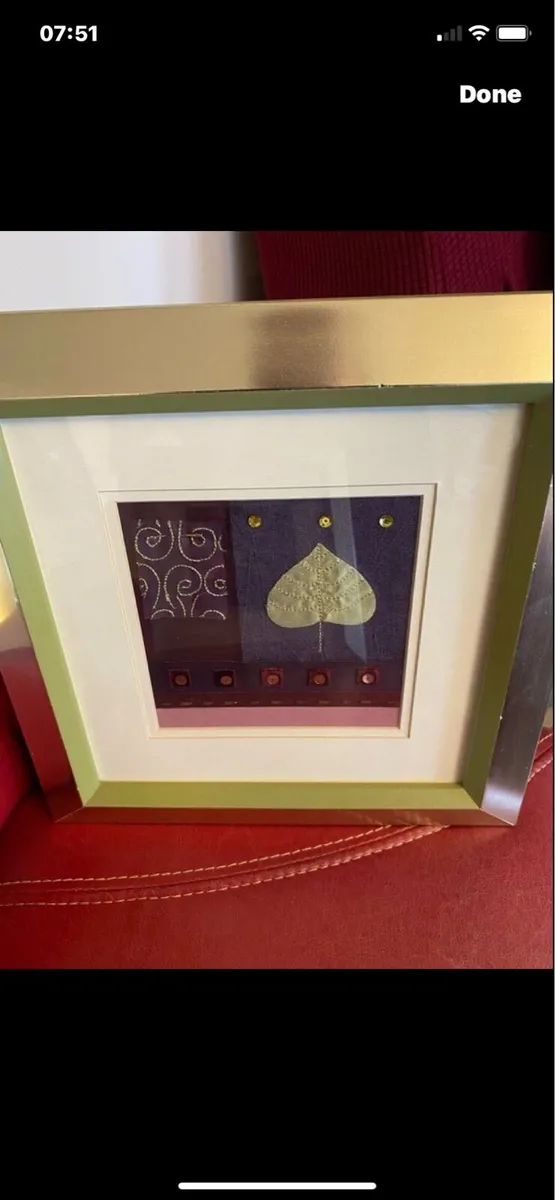 Set of Embroidered Sprig Filled Frames - Image 3
