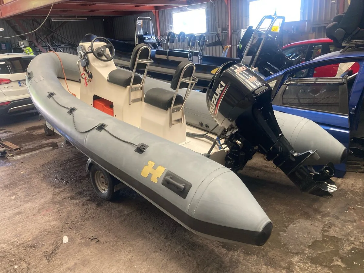 5.4 metre Humber rib,2017 50hp Suzuki and Trailer - Image 1