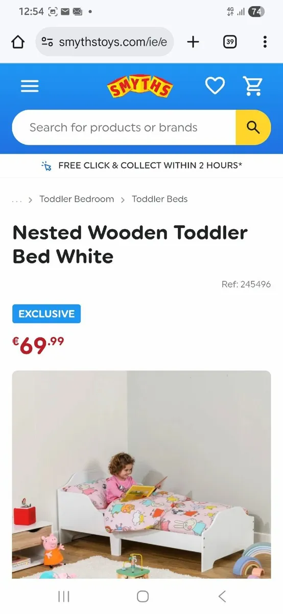 White Nested Wooden Toddler Bed - Image 1
