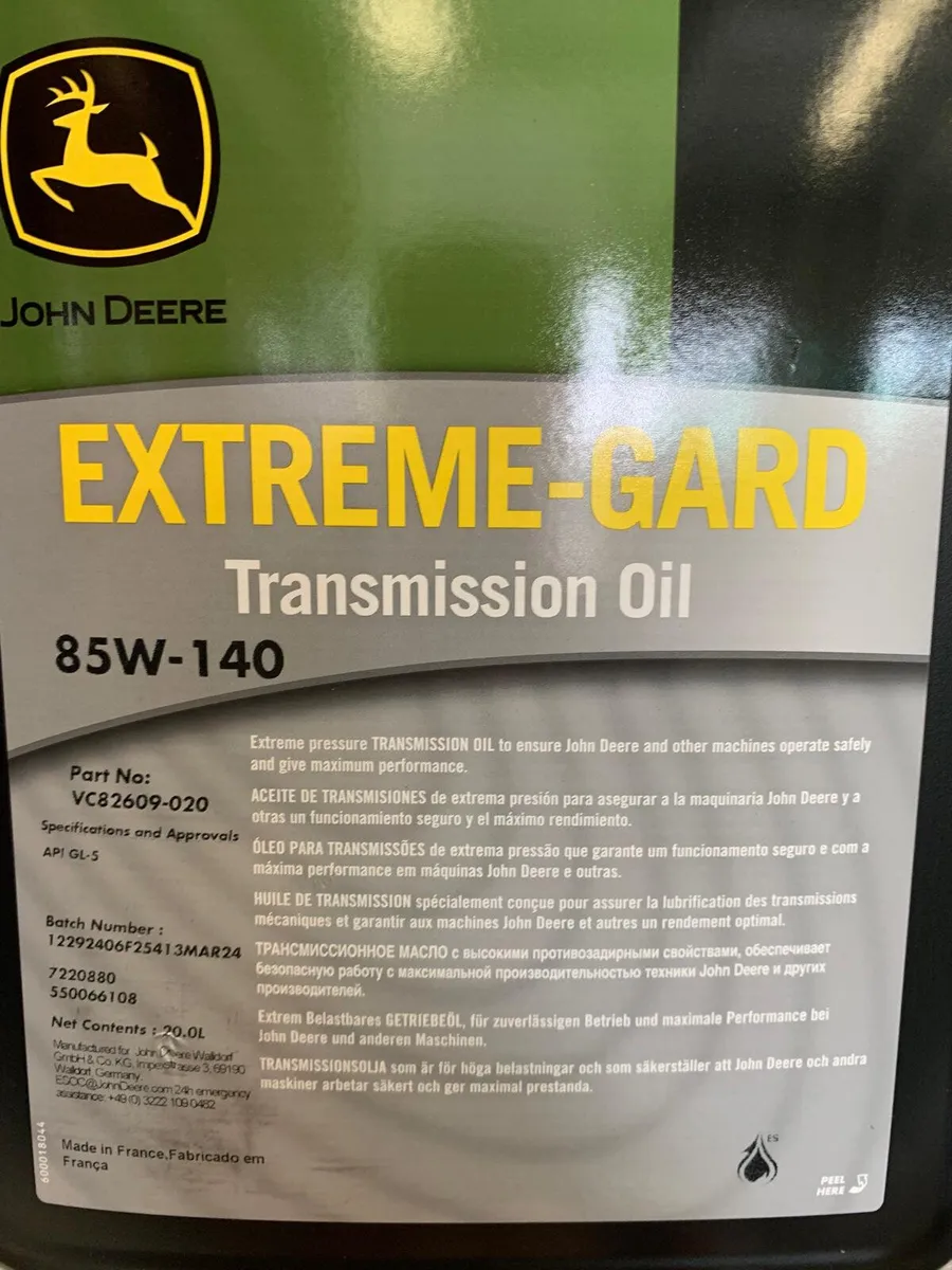 John Deere Extreme-Gard 85W-140 Transmission Oil - Image 2