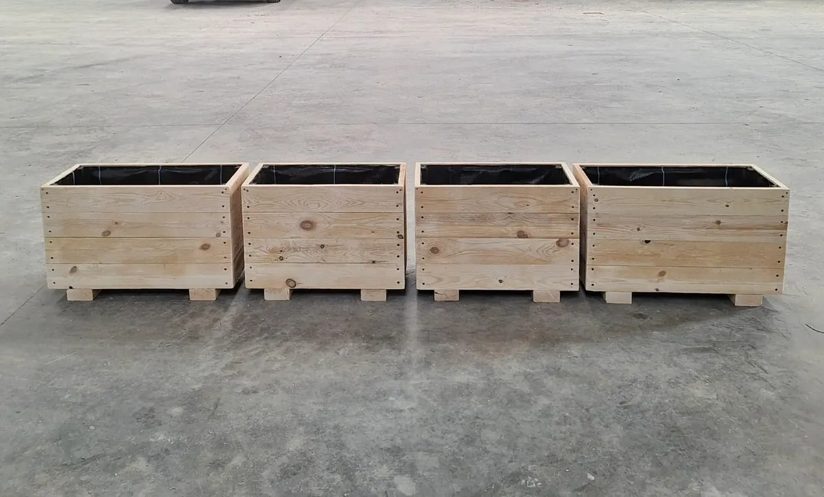 Small Outdoor Wooden Planters - Image 2