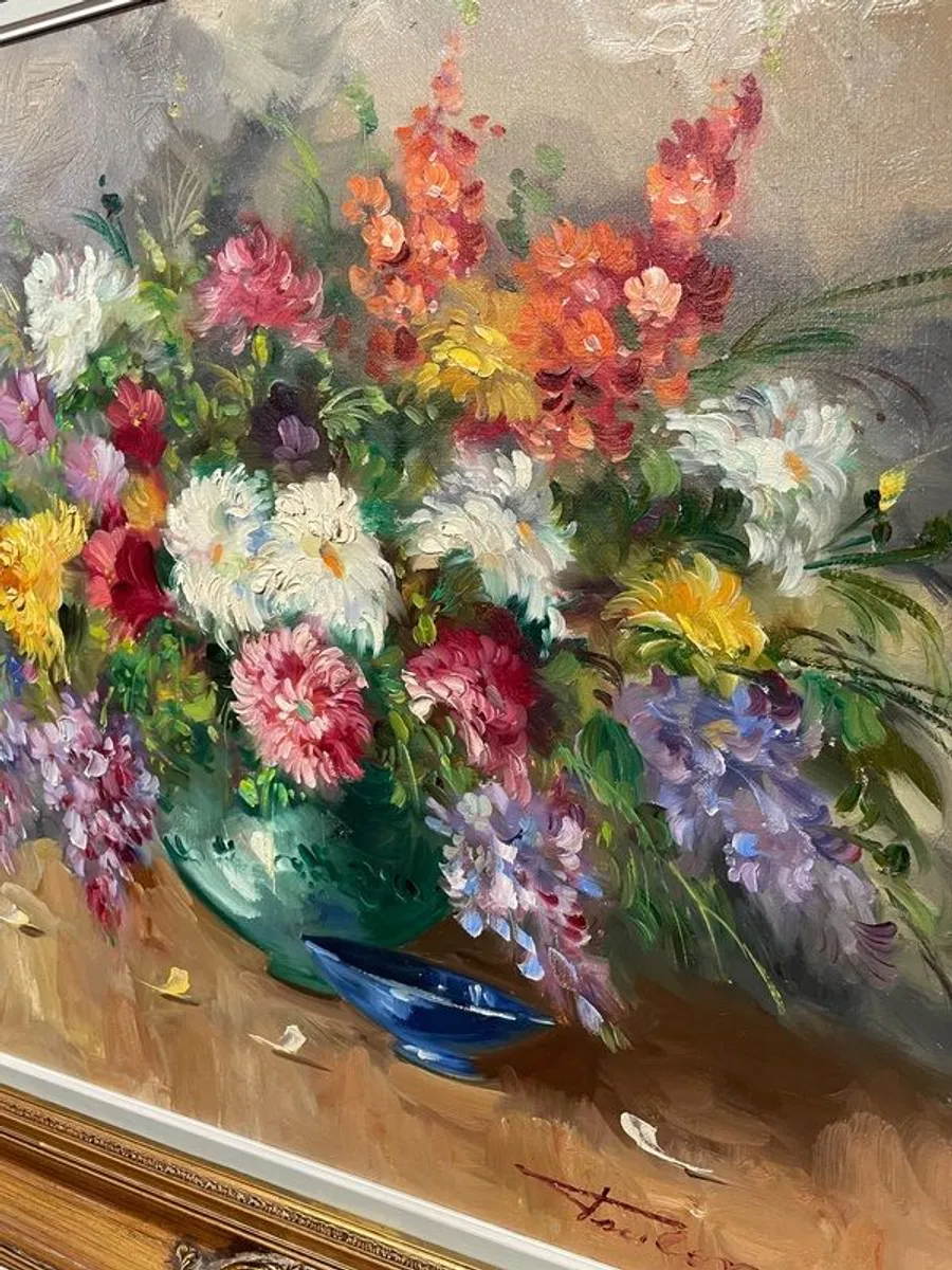 Oil on Canvas by Jean Jacques Foulon "Still Life" - Image 4