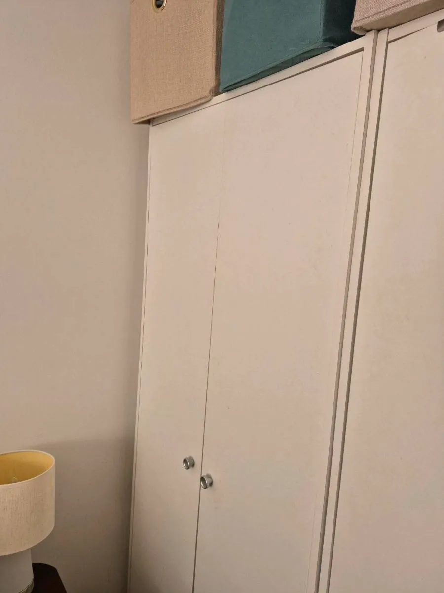 Two matching white wardrobes - Image 1
