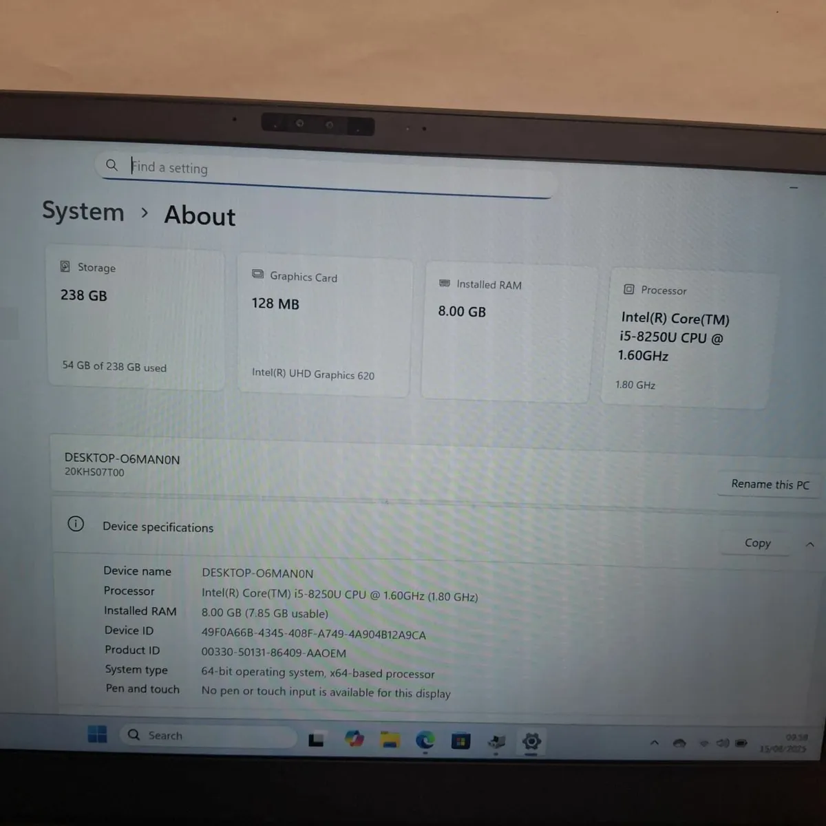 Lenovo ThinkPad X1 Carbon(6th Gen) i5-8250U Laptop - Image 4