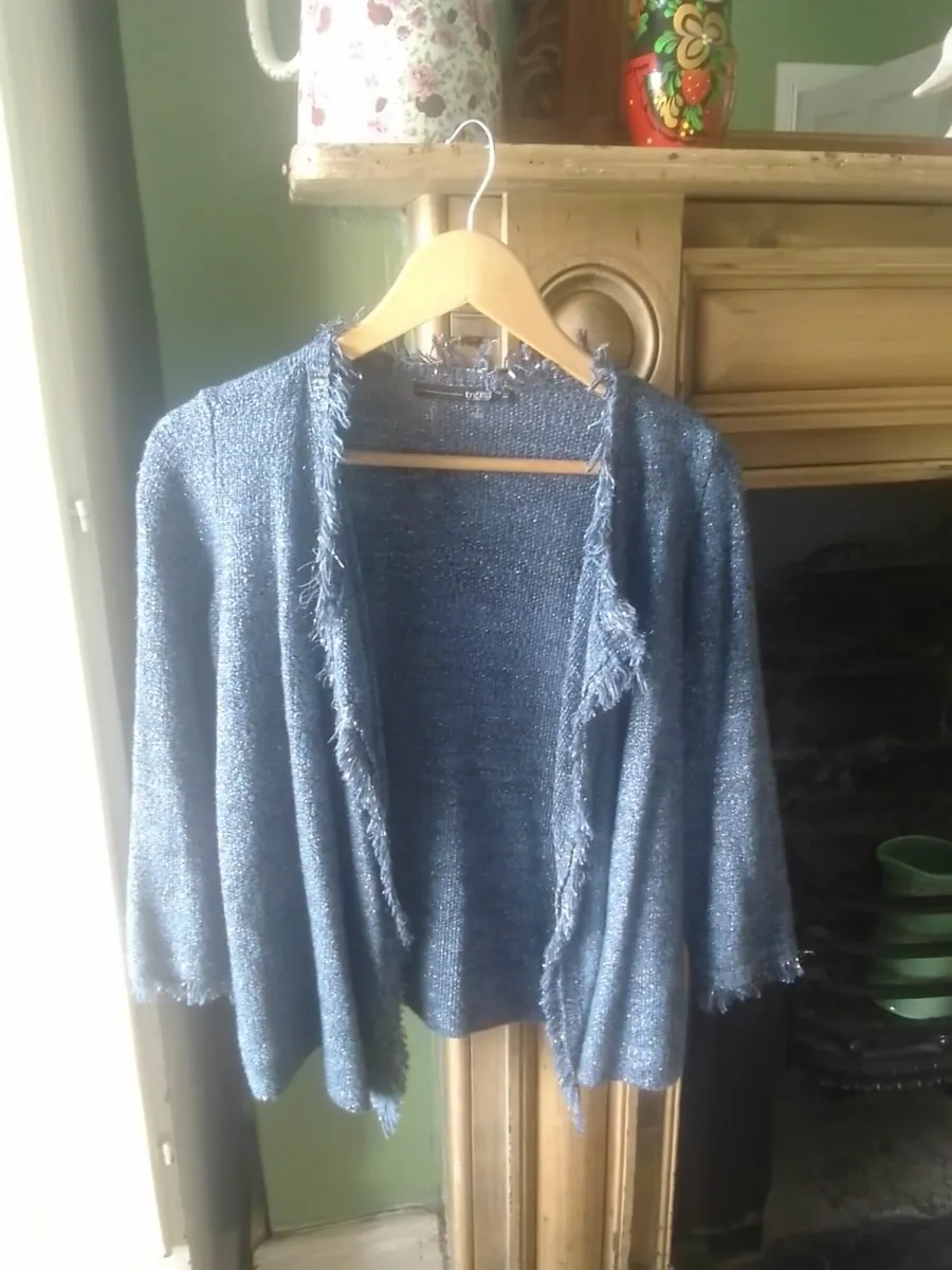 TREND BLUE COTTOSPARKLE CARDIGAN SIZE 12 - Image 1