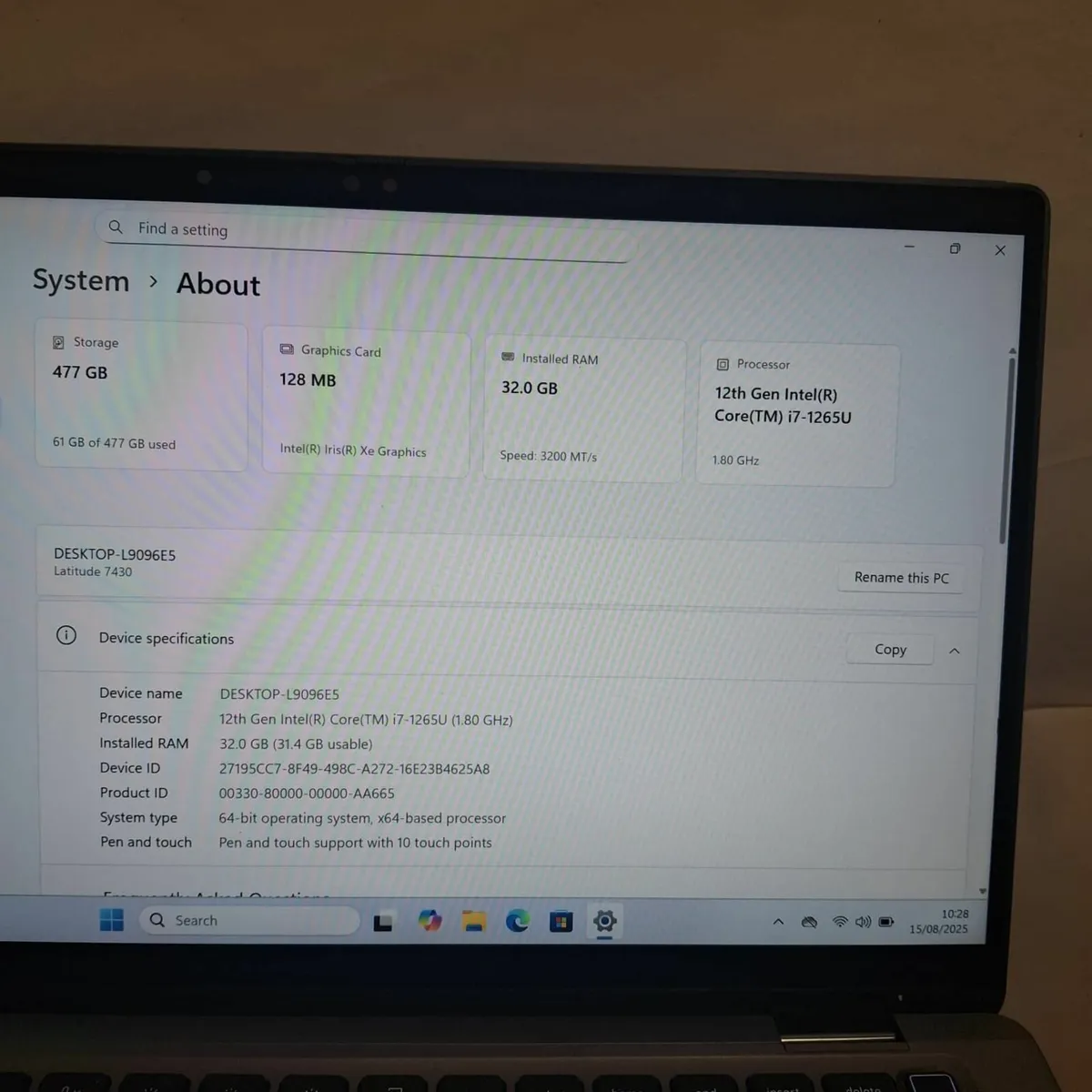 Dell Latitude 7430 Laptop | i7-1265U | 32GB RAM | - Image 4