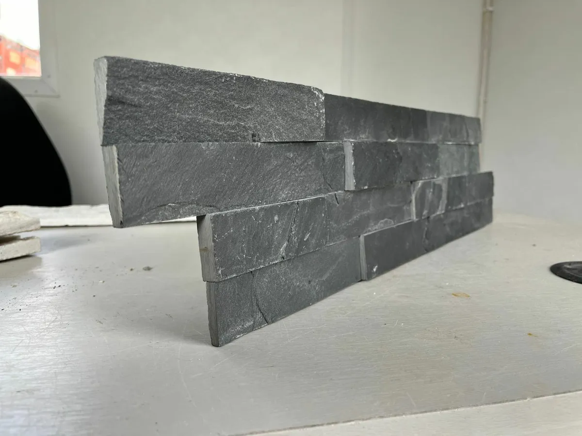 Split Face cladding tiles, Black, White, Ivory - Image 2