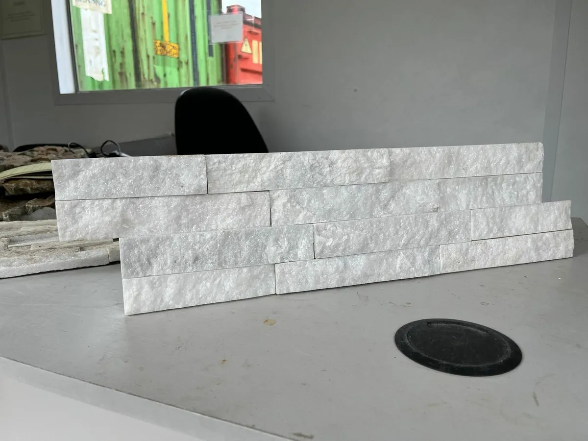Split Face cladding tiles, Black, White, Ivory - Image 4