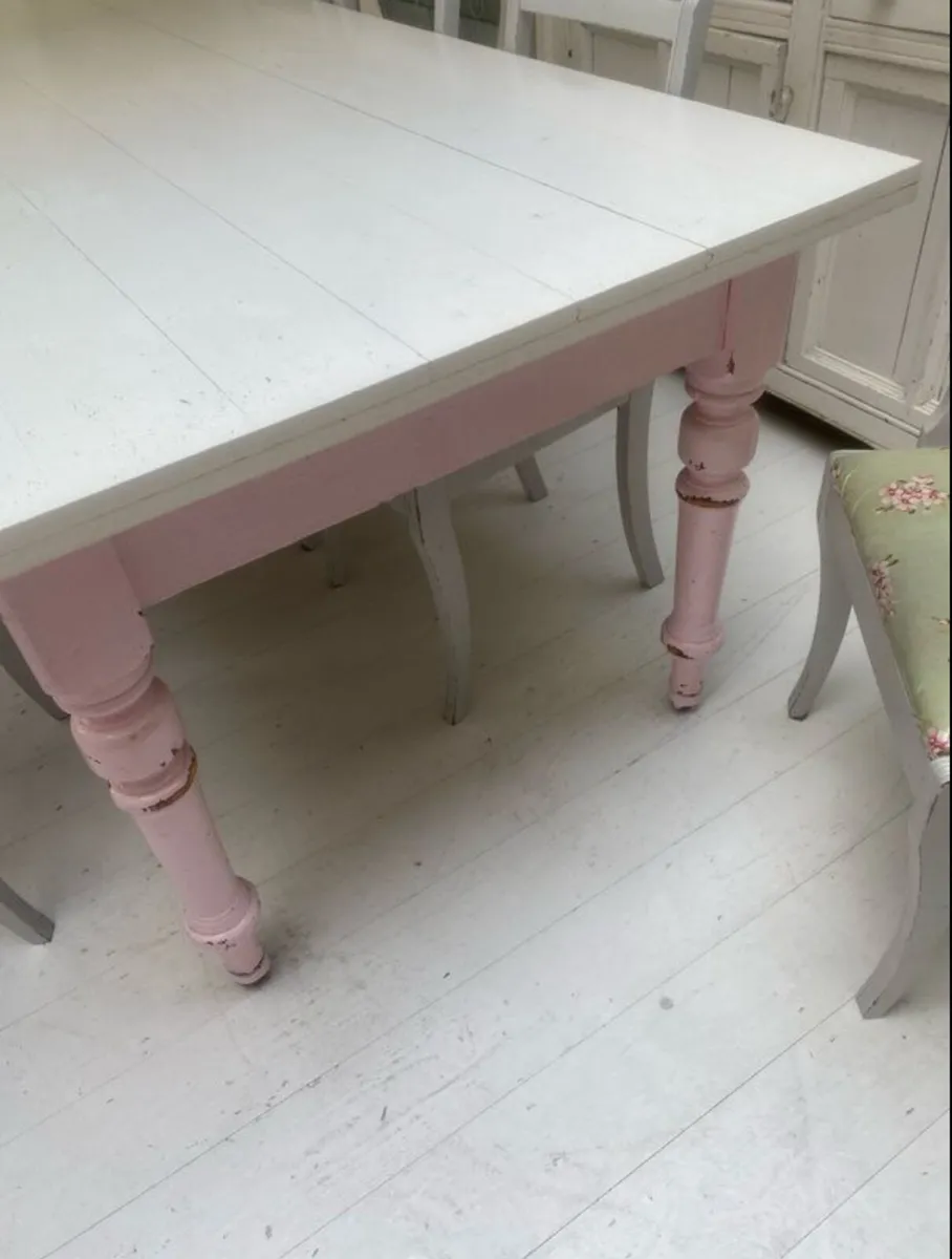 10 seater Vintage Table & Chairs - Image 3