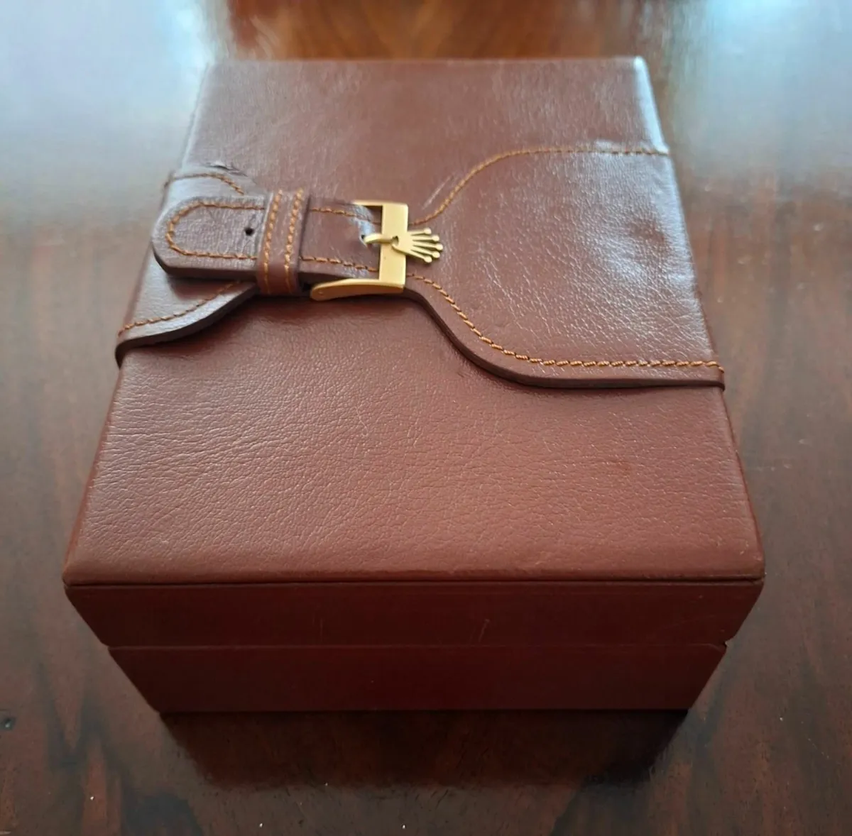 Original Vintage Rolex Box (1980s) - Brown Leath - Image 2