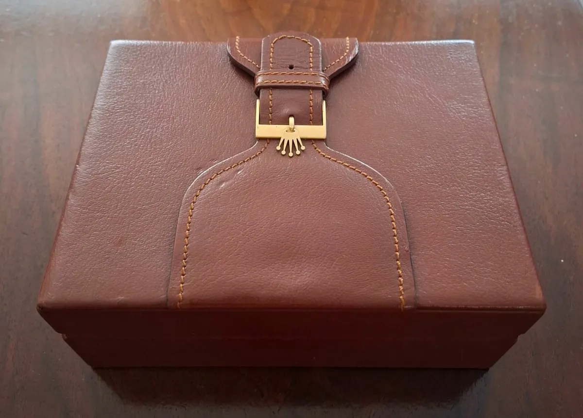 Original Vintage Rolex Box (1980s) - Brown Leath - Image 3